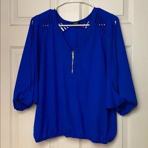 Royal Blue Cut Out Sleeve Top
